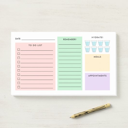Dagelijkse organisator - om lijst te doen - hydraa post-it® notes (Op bureau)