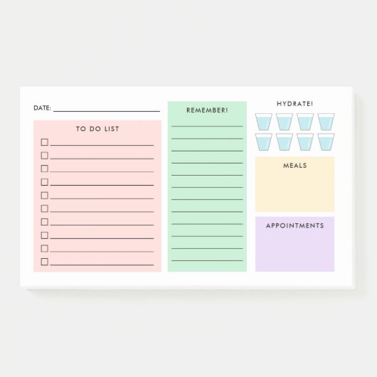Dagelijkse organisator - om lijst te doen - hydraa post-it® notes (Voorkant)