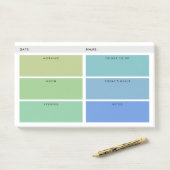 Dagelijkse organisator van Shades of Green & Blue Post-it® Notes (Op bureau)
