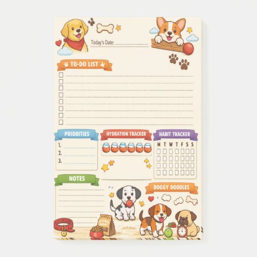 Dagelijkse Organizer voor Hondenliefhebbers Post-it® Notes (Voorkant)