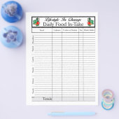 Dagelijkse pagina 'In-Take' voor voeding, voor ver Flyer (Enkel)