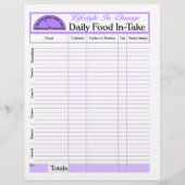 Dagelijkse pagina 'In-Take' voor voeding, voor ver Flyer (Achterkant)