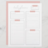 Dagelijkse pagina Planner Calender Briefhoofd (Voorkant / Achterkant)