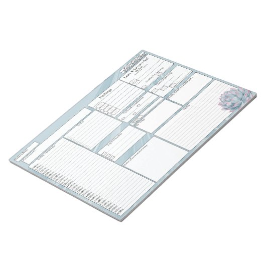 Dagelijkse Planner - 5 en 1 levensmiddelenTracker  Notitieblok (Schuin)