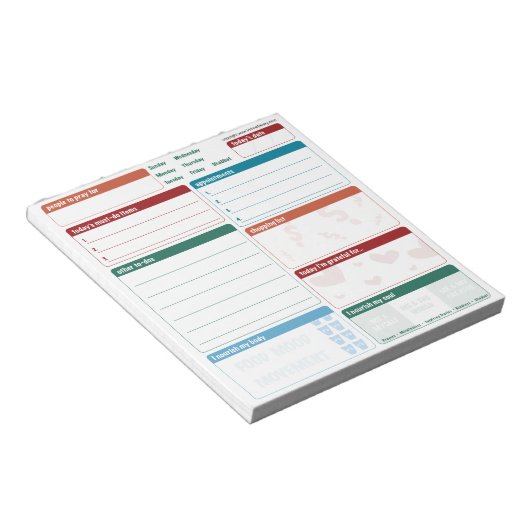 Dagelijkse Planner 5x5 Alle Engels Notitieblok (Schuin)