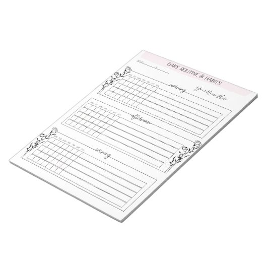 Dagelijkse Planner Aangepast Notitieblok (Routines (Schuin)