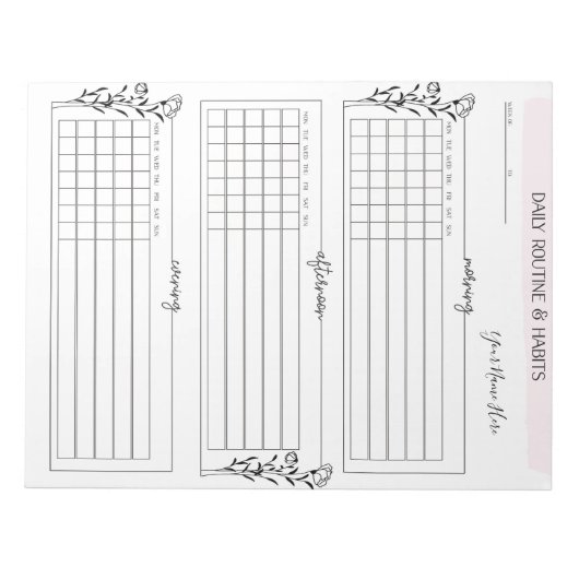 Dagelijkse planner aangepaste notitieblok (Routine (Voorkant)