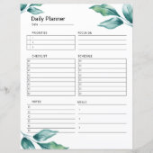 Dagelijkse Planner afdrukbare Sjabloon (Voorkant)