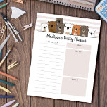 Dagelijkse planner Beren op maat Notitieblok<br><div class="desc">Pas deze dagelijkse planerlaptop eenvoudig aan met uw eigen naam en titels. Het ontwerp bevat een hoop schattige handgetekende cartoon beren.</div>