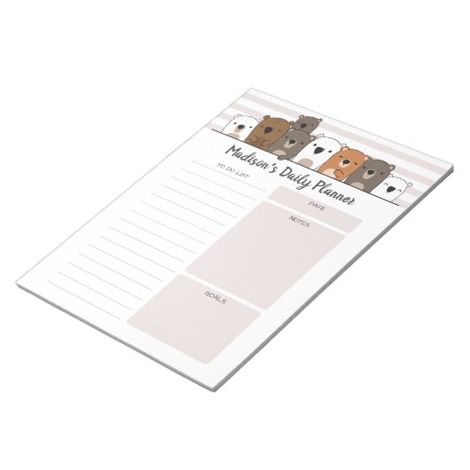 Dagelijkse planner Beren op maat Notitieblok (Schuin)