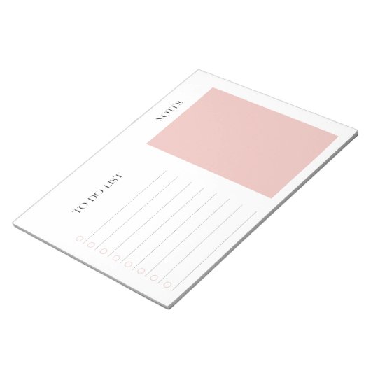 Dagelijkse Planner Checklist Afscheur Roze Notitieblok (Schuin)