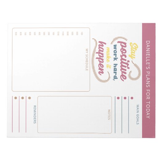 Dagelijkse planner citaat doelen notities en schem notitieblok (Voorkant)