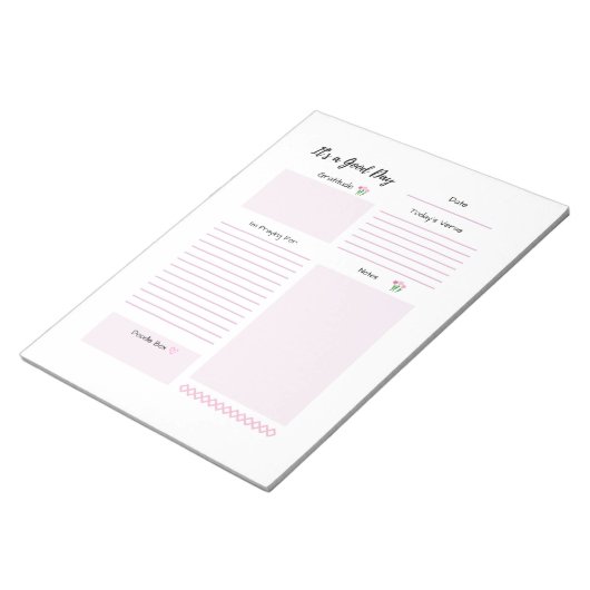Dagelijkse Planner Dankbaarheid Gebed Roze Notitieblok (Schuin)