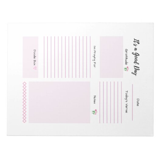 Dagelijkse Planner Dankbaarheid Gebed Roze Notitieblok (Voorkant)