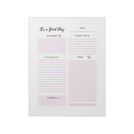Dagelijkse planner dankbaarheidsgebed Roze Notitieblok (Linkerzijde)