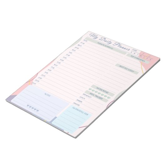 Dagelijkse Planner Eenvoudig Elegant Meerkleurig T Notitieblok (Schuin)