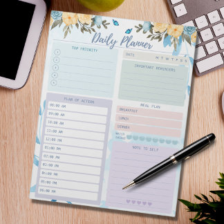 Dagelijkse Planner Eenvoudig Elegante Bloem Meerkl Notitieblok