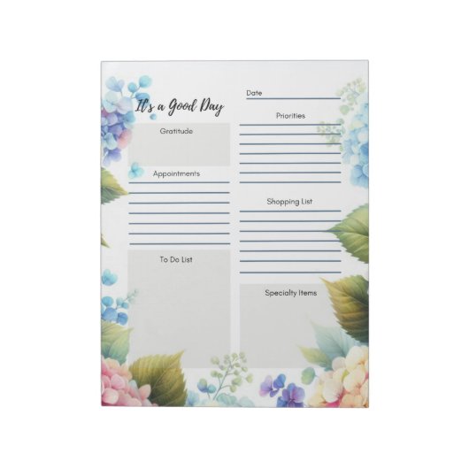 Dagelijkse planner Elegante bloemrand Notitieblok (Linkerzijde)