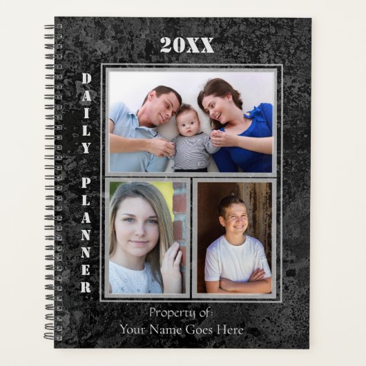 Dagelijkse planner - Houtskool zwart pijn - HAMbWG (Voorkant)