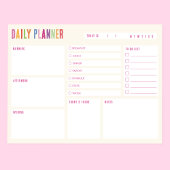 Dagelijkse Planner Kleurrijke Tekst Notitieblok