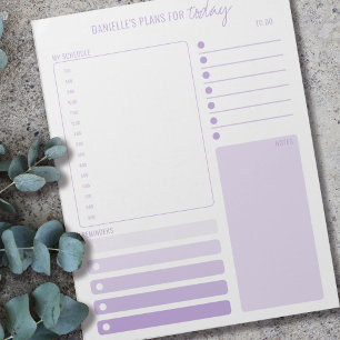 Dagelijkse planner lila schema notities en takenli notitieblok