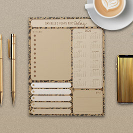 Dagelijkse planner luipaardprint 2026 notities tak notitieblok