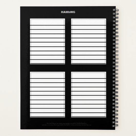 Dagelijkse planner met een Pianothema - HAMbWG (Achterkant)