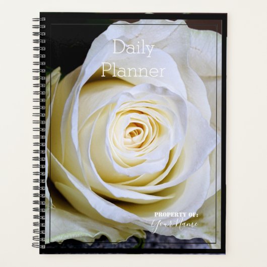 Dagelijkse planner met een witte roos - HAMbWG (Voorkant)