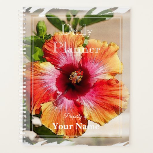 Dagelijkse planner met hibiscusontwerp - HAMbWG (Voorkant)