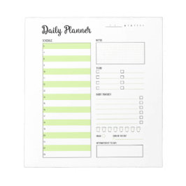 Dagelijkse Planner met Maandag Begin (Groen) 5,5x6 Notitieblok