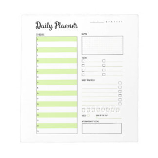 Dagelijkse Planner met Maandag Begin (Groen) 5,5x6 Notitieblok