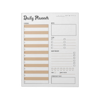Dagelijkse planner met maandag start (beige) 8,5 x notitieblok