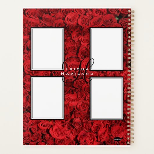 Dagelijkse planner met monogram - rode rozen (Achterkant)