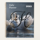 Dagelijkse planner met monogram - zwanen (Voorkant)