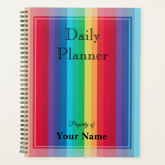 Dagelijkse planner met regenboogkleurstrepen - HAM (Voorkant)