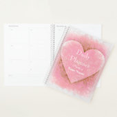 Dagelijkse planner met roze vervaagde hartontwerp (Display)