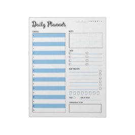 Dagelijkse planner met zondag begin (blauw) 8,5 x  notitieblok
