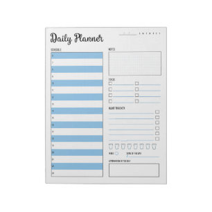 Dagelijkse planner met zondag begin (blauw) 8,5 x  notitieblok