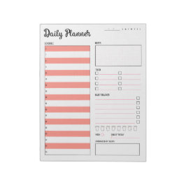 Dagelijkse planner met zondag begin (roze) 8,5 x 1 notitieblok