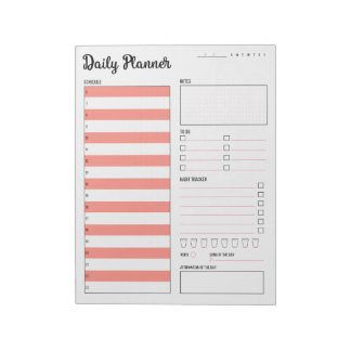 Dagelijkse planner met zondag begin (roze) 8,5 x 1 notitieblok
