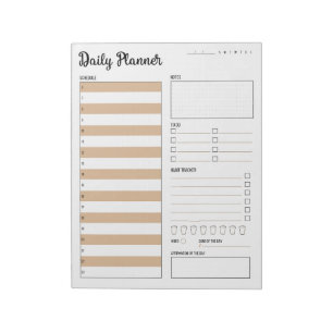Dagelijkse planner met zondag start (beige) 8,5 x  notitieblok
