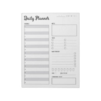 Dagelijkse planner met zondag start (grijs) 8,5 x  notitieblok
