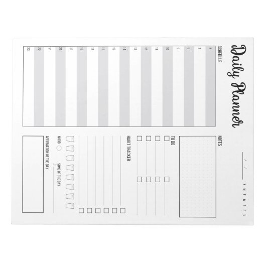 Dagelijkse planner met zondag start (grijs) 8,5 x  notitieblok (Voorkant)