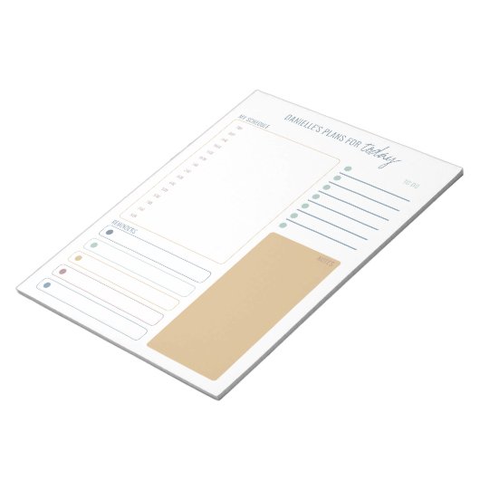 Dagelijkse planner moderne planning notities en ta notitieblok (Schuin)