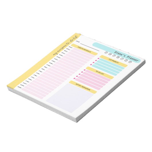 Dagelijkse planner moderne planning notities en ta notitieblok (Linkerzijde)