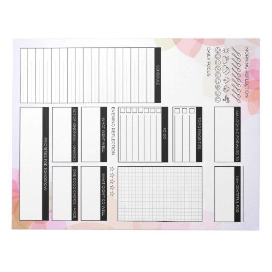 Dagelijkse planner niet gedateerd notitieblok (Voorkant)