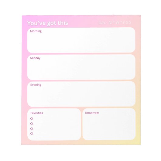 Dagelijkse planner notitieblok (40 pagina's) (Voorkant)