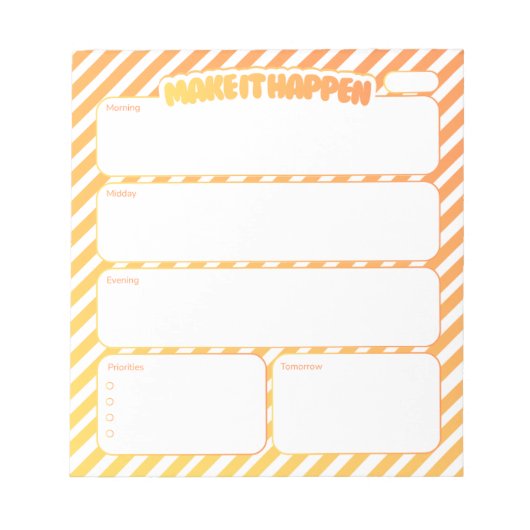 Dagelijkse planner notitieblok - Gele gestreept (Voorkant)