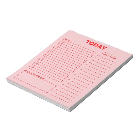 Dagelijkse planner om een minimalistisch Notitiebl Notitieblok (Linkerzijde)
