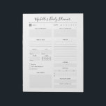 Dagelijkse Planner op maat gesneden lijst Notitieblok<br><div class="desc">Pas dit moderne minimale dagelijkse notitieblok met uw eigen naam en titels eenvoudig aan. Het is het perfecte middel om georganiseerd te blijven voor elke kantoor thuis, moeder of zelfs een bruid. Houd taken, toekomstige gebeurtenissen, dagelijkse doelen, maaltijden, wateropname, enz. bij. Deze planner behandelt alle basisprincipes om je te richten...</div>